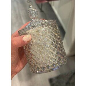 Colorful Home Decorative Jar Qtips Holder Dispenser Glass Storage Container